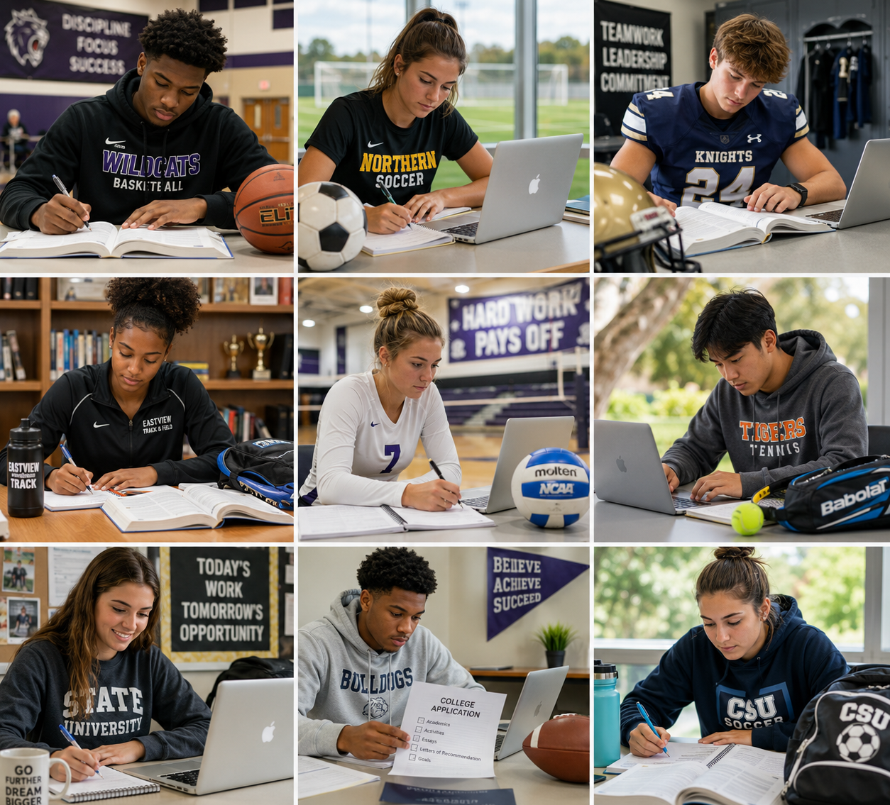 Scholar-athletes studying